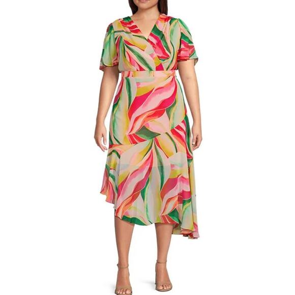 Jessica Howard Size 18W V -Neck Waist Band Maxi Dress MSRP$ 129 - Picture 1 of 7